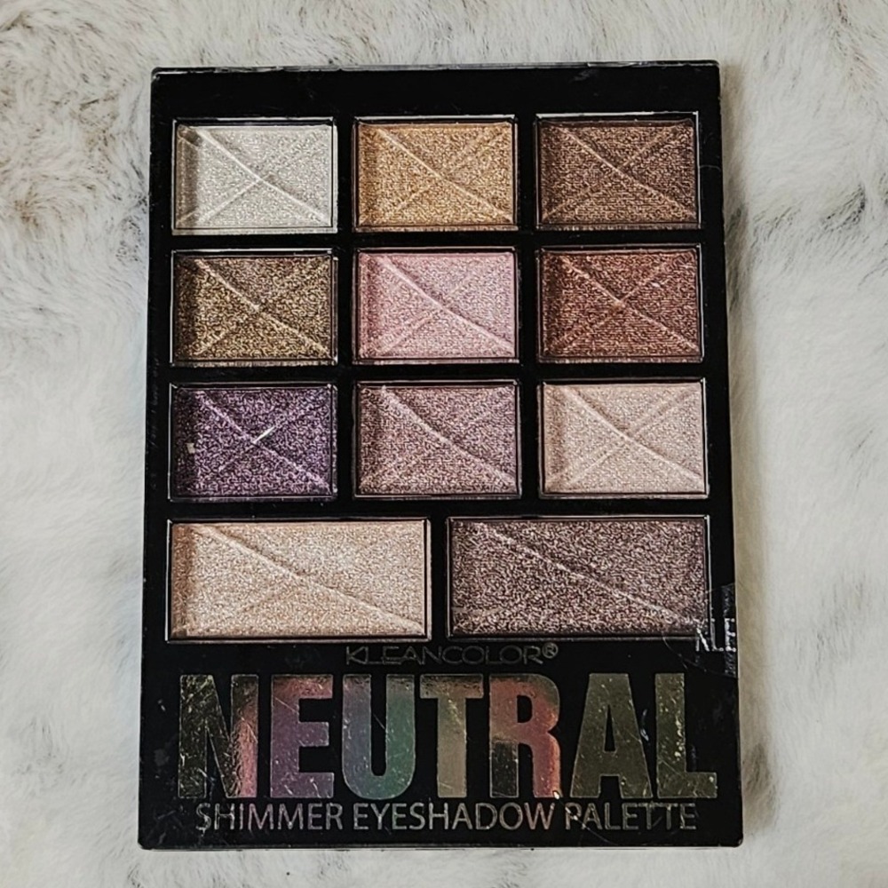 KleanColor Neutral Shimmer Eyeshadow Palette 11 Shades Earth Tones Nude Gift New